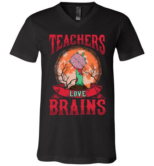 Teachers Love Brains V-Neck