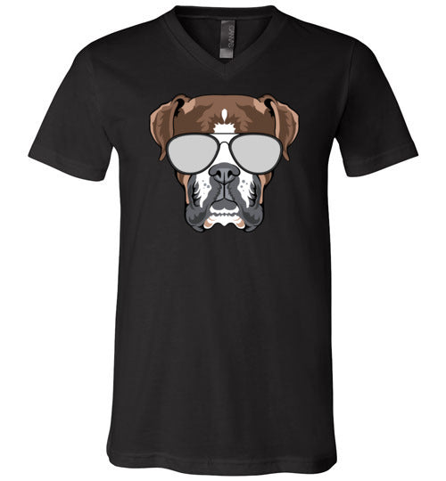 Boxer Dog Sunglasses V-Neck