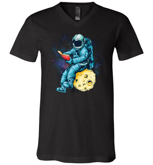 Astronaut Reading Space V-Neck