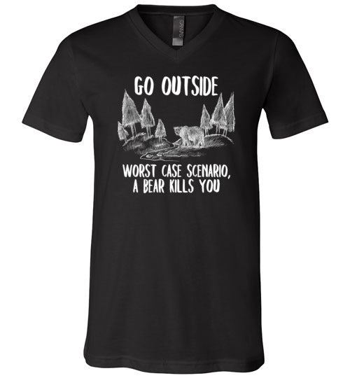 Go Outside Bear V-Neck