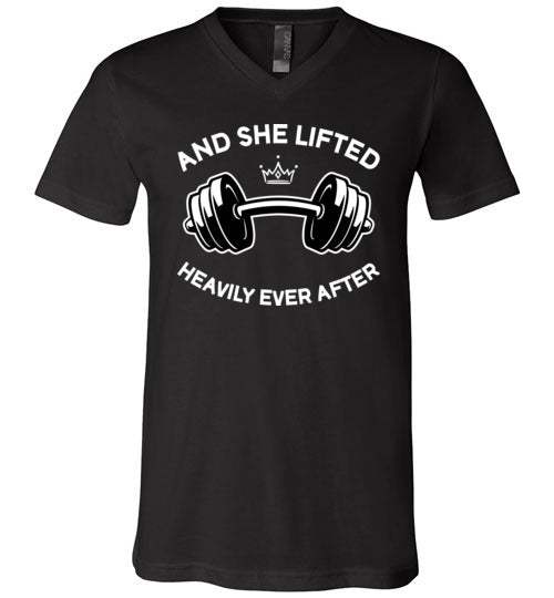 She Lifted Heavily Ever After V-Neck