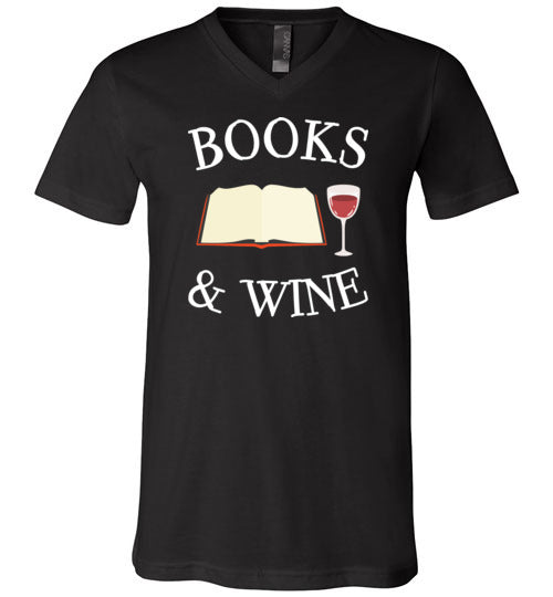 Books And Wine V-Neck