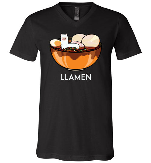 Llamen Llama Ramen V-Neck