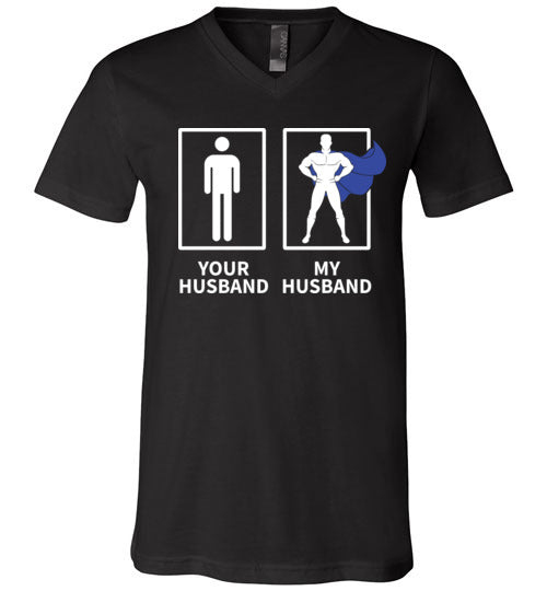 Your Husband My Husband Superhero V-Neck