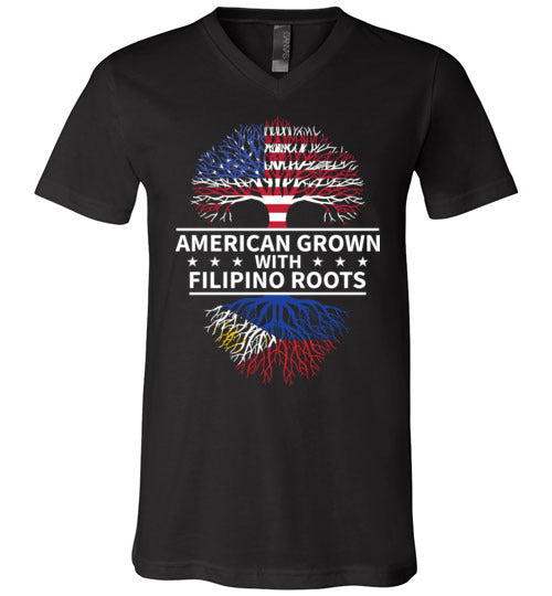 American Grown With Filipino Roots V-Neck