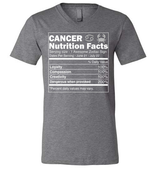 Cancer Zodiac Nutrition Facts V-Neck