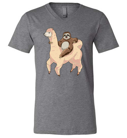 Sloth Riding A Llama V-Neck
