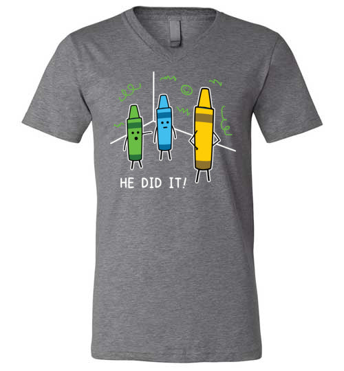 Crayon He Did it V-Neck