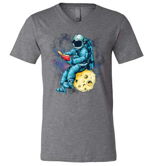 Astronaut Reading Space V-Neck