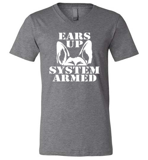 Ears Up System Armed German Shepherd V-Neck