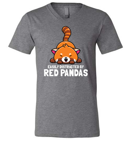 Red Pandas Easily Distracted V-Neck