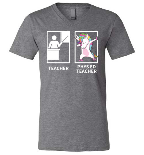 Phys Ed Teacher Unicorn V-Neck