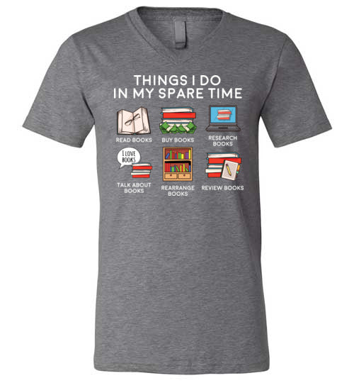 Books Things I Do Spare Time V-Neck