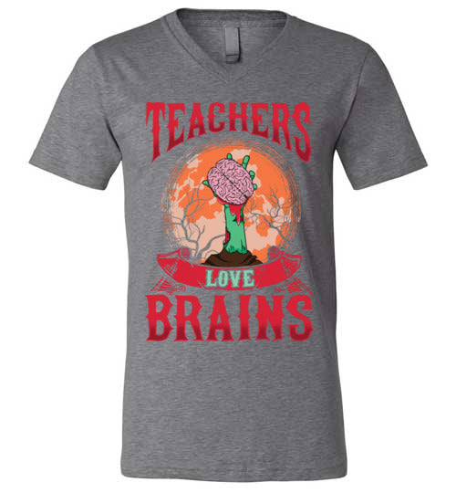 Teachers Love Brains V-Neck