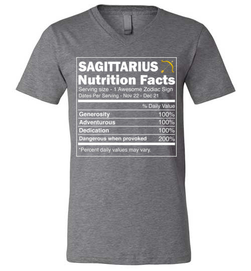 Zodiac Sagittarius Nutrition Facts V-Neck