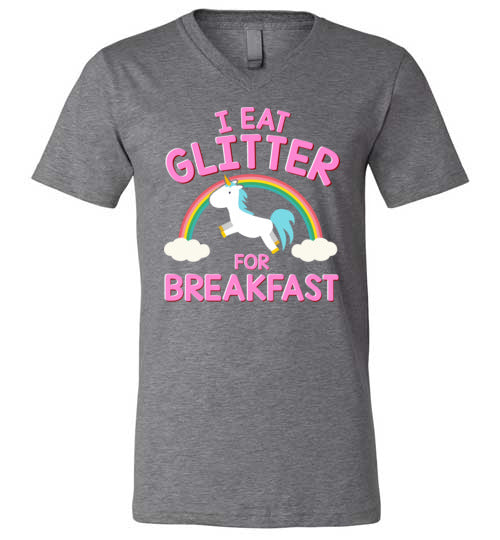 Unicorn I Eat Glitter For Breakfast V-Neck