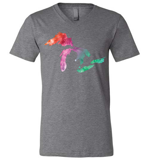 Great Lakes Watercolor V-Neck