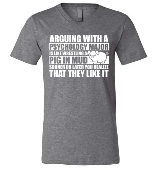 Psychology Major Pig In Mud V-Neck