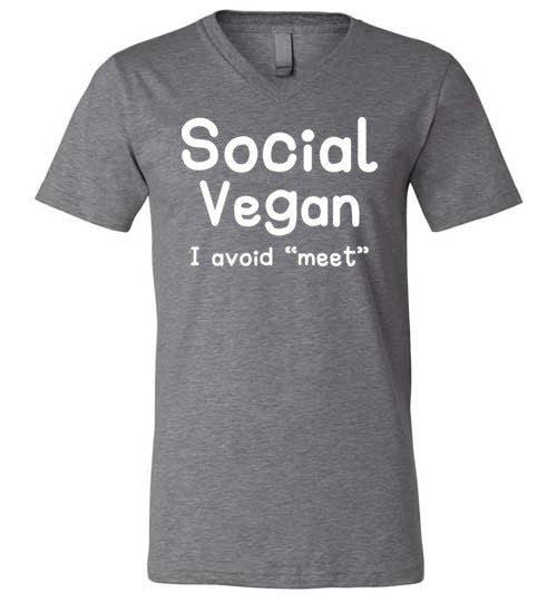 Social Vegan Avoid Meet V-Neck