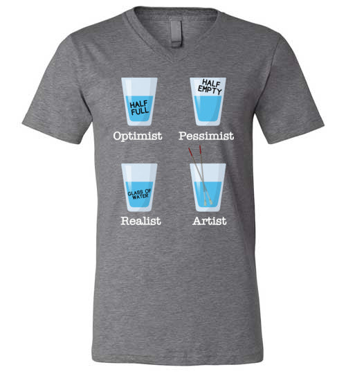 Optimist Pessimist Artist V-Neck