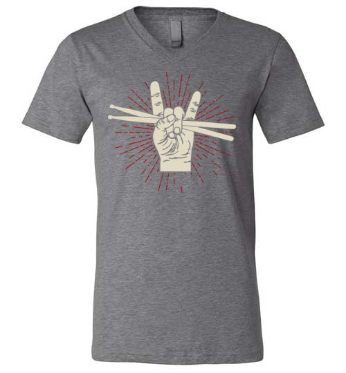 Drummer Rock Hands V-Neck