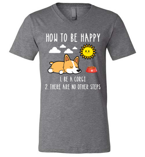 How To Be Happy Corgi V-Neck