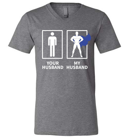 Your Husband My Husband Superhero V-Neck