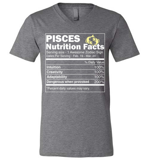 Zodiac Pisces Nutrition Facts V-Neck
