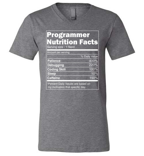 Programmer Nutrition Facts V-Neck