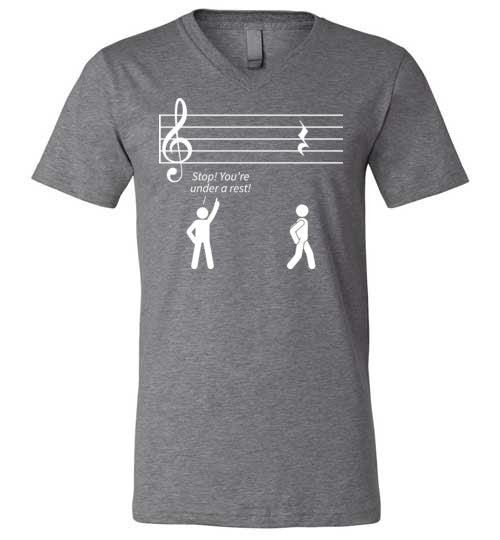 Music Stop Under A Rest V-Neck