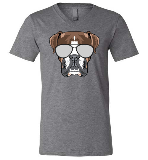 Boxer Dog Sunglasses V-Neck