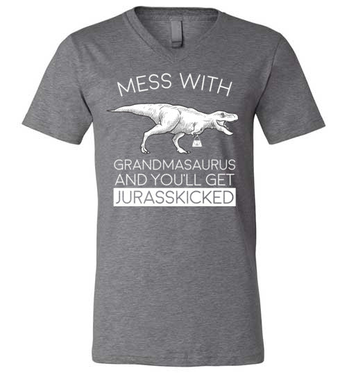 Grandmasaurus Jurasskicked V-Neck