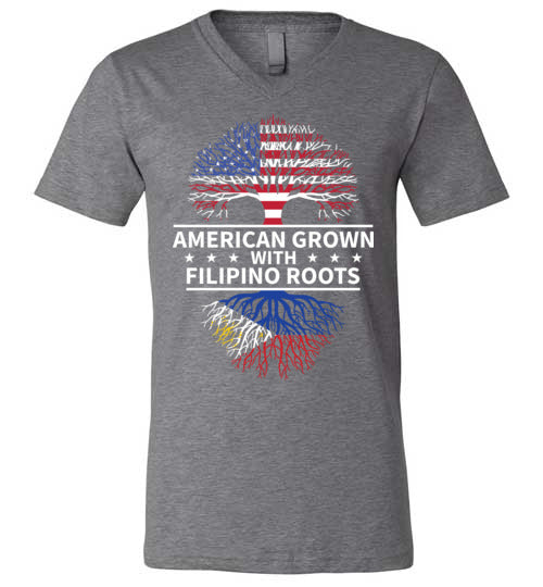 American Grown With Filipino Roots V-Neck