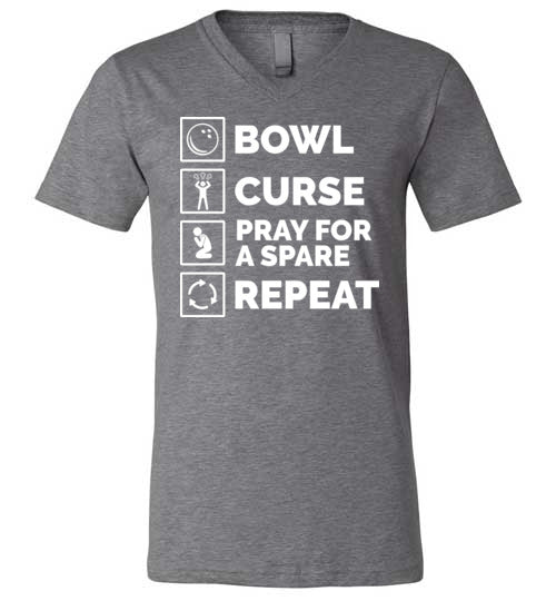 Bowl Curse Pray For A Spare V-Neck