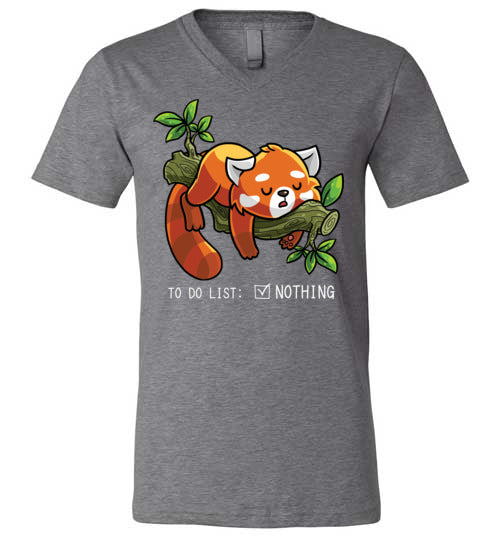 Red Panda To Do List Nothing V-Neck