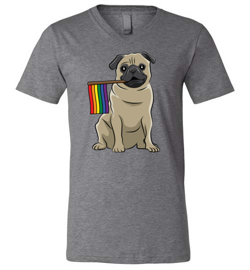 Pug LGBT Flag V-Neck