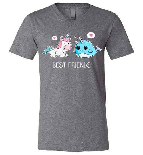 Narwhal Unicorn Best Friends V-Neck