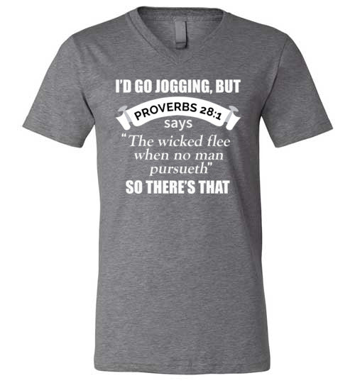 Christian Jogging But Proverbs V-Neck