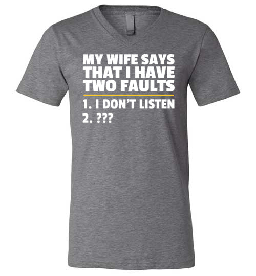 Wife Two Faults Listen V-Neck