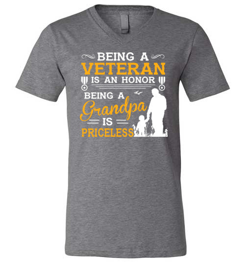 Veteran Grandpa Priceless V-Neck