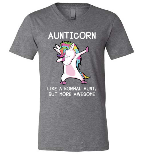 Aunticorn Unicorn Aunt V-Neck