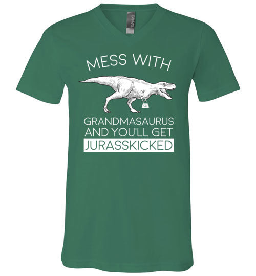 Grandmasaurus Jurasskicked V-Neck