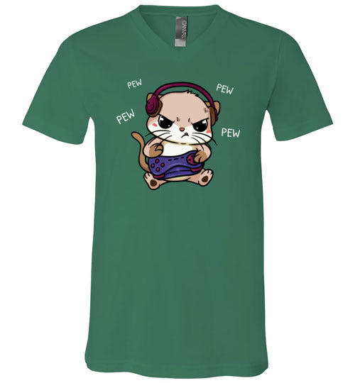 Gaming Kitty Cat V-Neck