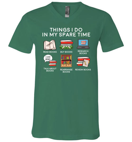 Books Things I Do Spare Time V-Neck