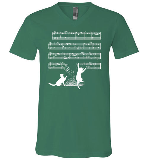Cat Music Sheets V-Neck