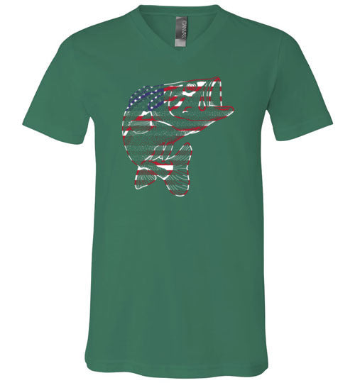 Bass Flag Fishing V-Neck