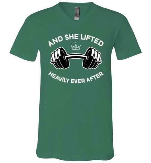She Lifted Heavily Ever After V-Neck