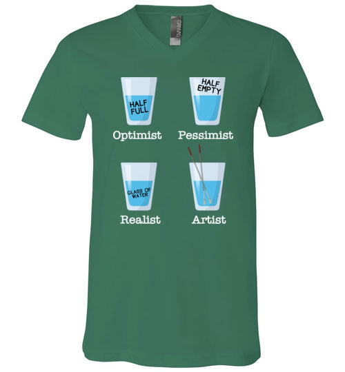 Optimist Pessimist Artist V-Neck