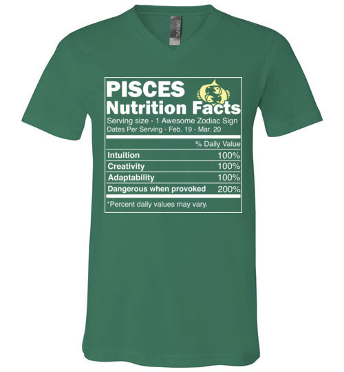 Zodiac Pisces Nutrition Facts V-Neck