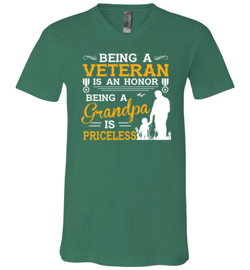 Veteran Grandpa Priceless V-Neck